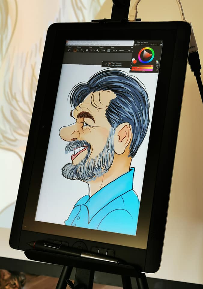 Karikatuur op Ipad