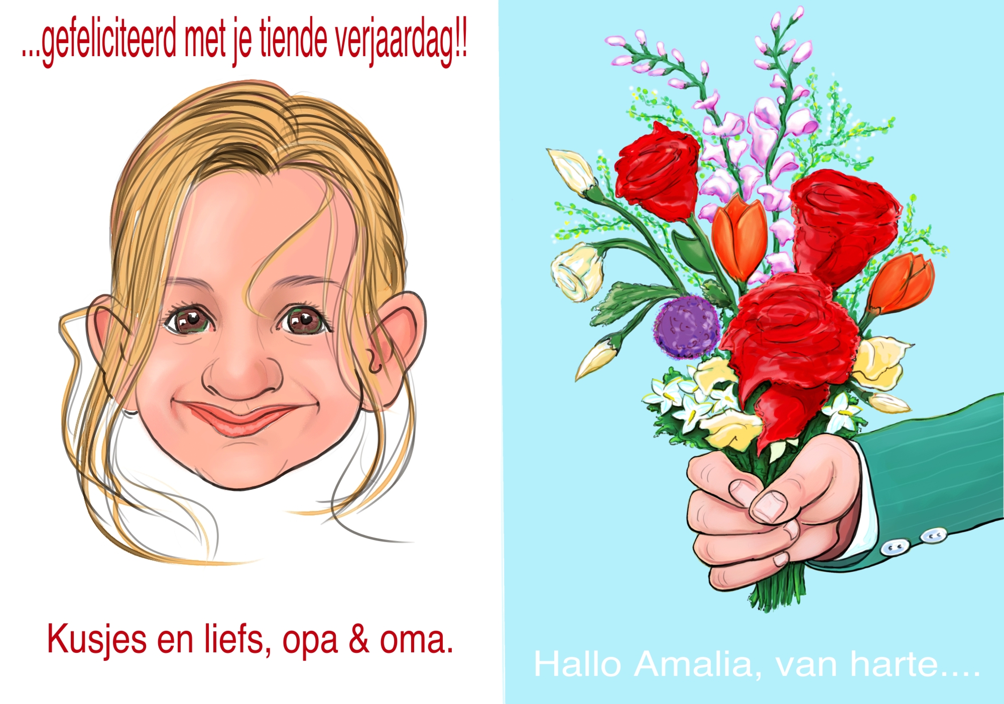 wenskaart, felicitatie, bloemen