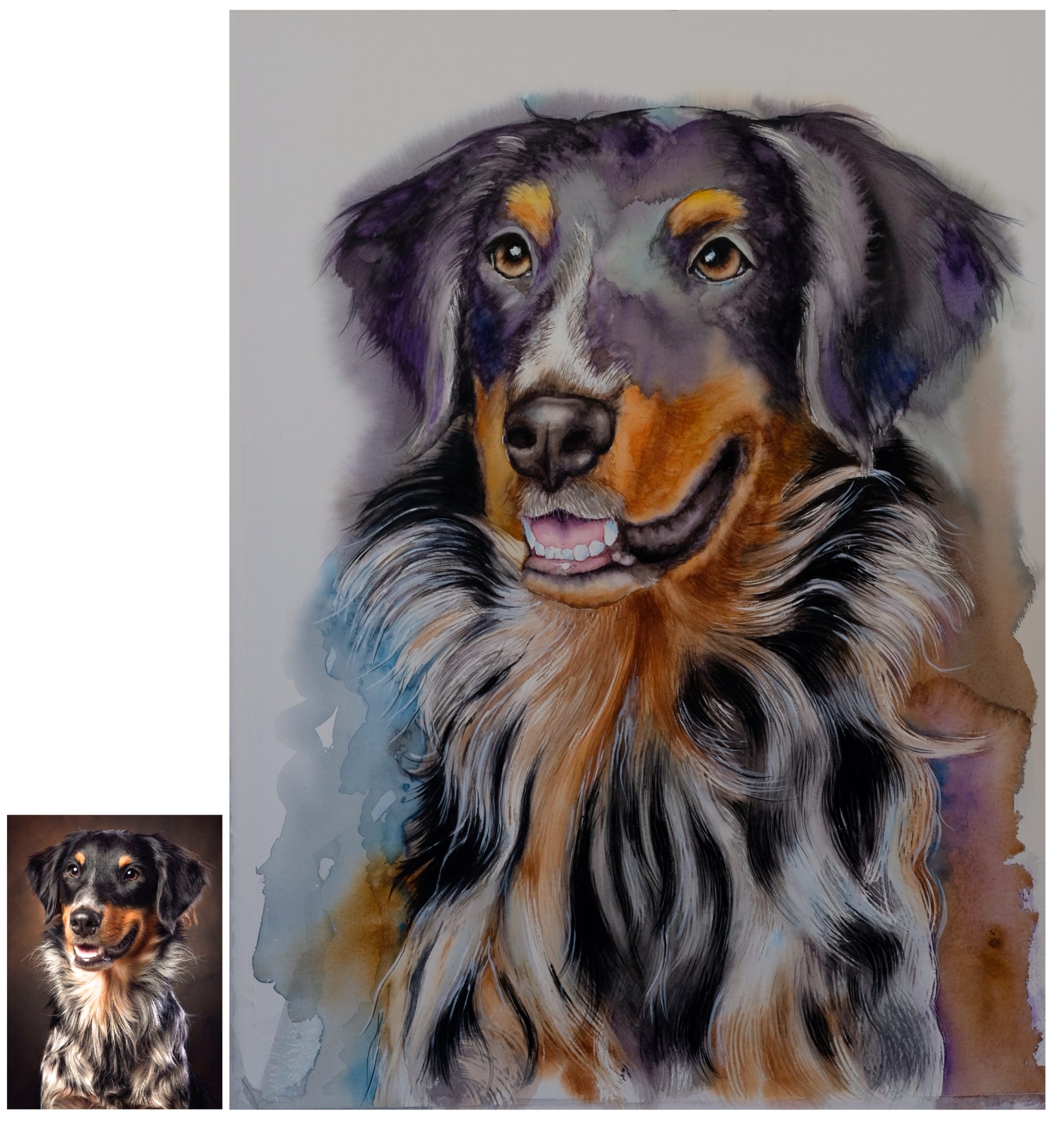 portret in aquarelverf
