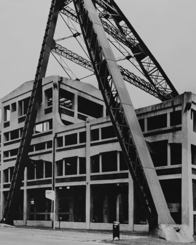 Analogue black and white photography by Jeroen Busschers of an old coal mine in Belgium