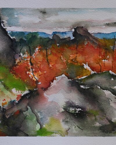 En plein air watercolor painting series featuring original fine art landscapes of nature.