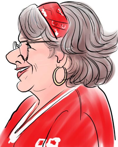 Digitale karikatuurtekening van een lachend persoon2
