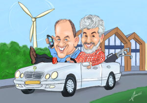 Digitale karikatuur vanaf foto als cadeau - door sneltekenaar Jeroen Busschers - foto2