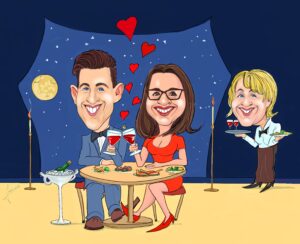 Digitale karikatuur vanaf foto als cadeau - door sneltekenaar Jeroen Busschers - foto3